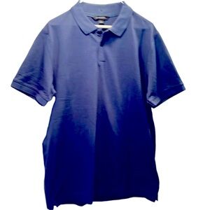 Mercer Mettle Polo Shirt, SZ L, PTP. 22”, Length 30”, 2 Button Front, Blue